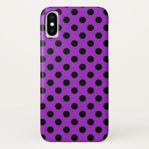 Capa Para iPhone X Bolinhas pretas em roxo
