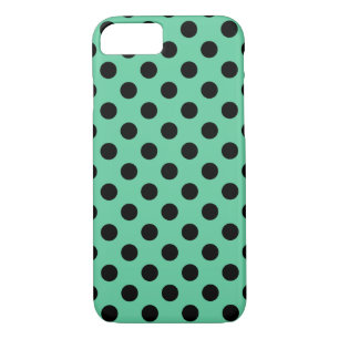 Capa Para iPhone Da Case-Mate Bolinhas pretas em verde-menta