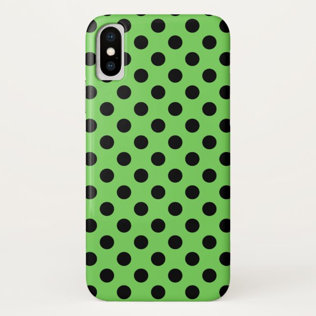Capa Para iPhone, Case-Mate Bolinhas pretas no verde limão (Verso)