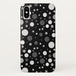 Capa Para iPhone X Bolinhas preto e branco pequenas