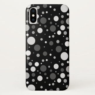 Capa Para iPhone X Bolinhas preto e branco pequenas
