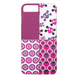 Capa Para iPhone Da Case-Mate Bolinhas retros do crânio da flor