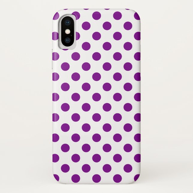 Capa Para iPhone, Case-Mate Bolinhas roxas e brancas (Verso)