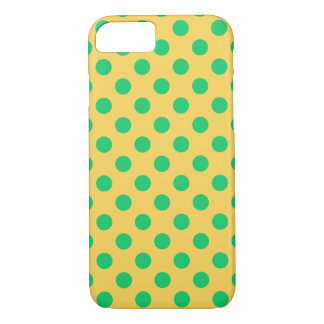 Capa iPhone 8/ 7 Bolinhas verdes em amarelo