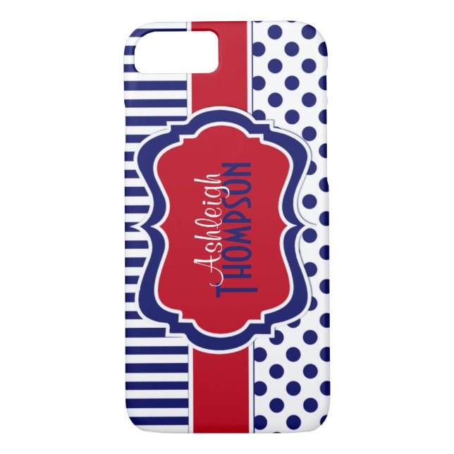 Capa Para iPhone, Case-Mate Bolinhas Vermelhas, Brancas, Azuis, Banhas iPhone  (Verso)