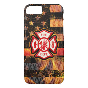 Capa iPhone 8/ 7 Bombeiro Cross e Flames