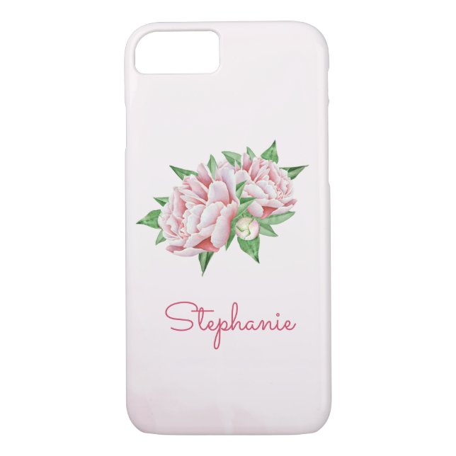 Capa Para iPhone, Case-Mate Bonito Aquarela de Peões Rosa (Verso)