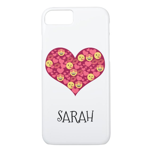 Capa Para iPhone, Case-Mate Bonito Beijo Lábios Emoji Heart (Verso)
