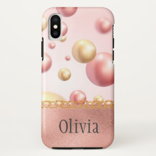 Capa Para iPhone Da Case-Mate Bonito bolhas metálicas cor-de-rosa Maiúscula Ensi