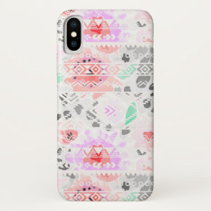 Capa Para iPhone X Bonito floral azteca pastel colorido