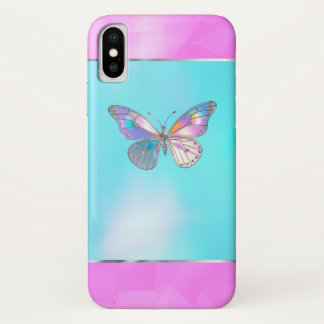 Capa Para iPhone Da Case-Mate Bonito Holographic Silver Butterfly iPhone X Case