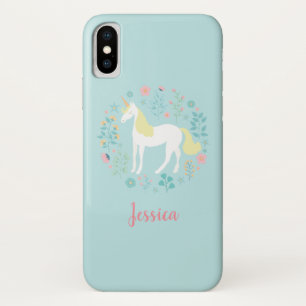 Capa Para iPhone Da Case-Mate Bonito Unicórnio e Flores Personalizadas