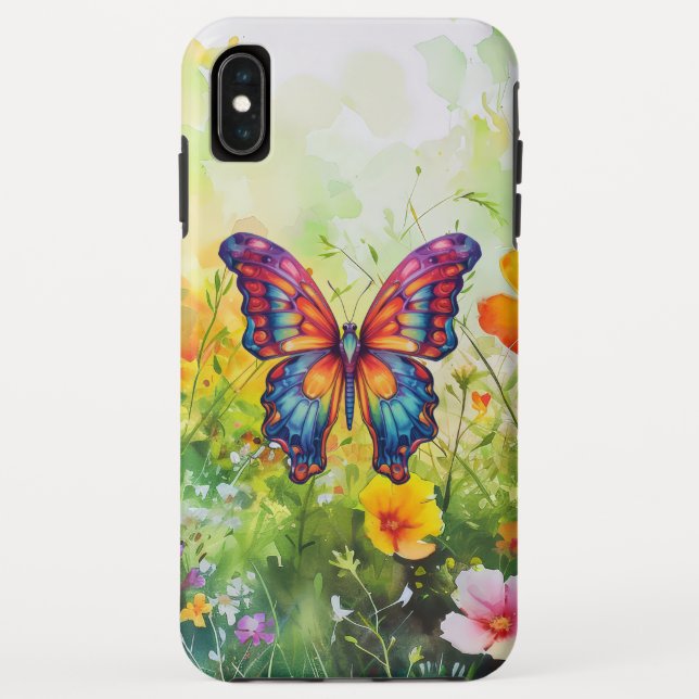 Capa Para iPhone, Case-Mate Borboleta Azul Laranja Asas (Verso)