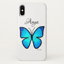Capa Para iPhone Da Case-Mate Borboleta Azul Pintada Personalizada