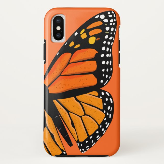 Capa Para iPhone, Case-Mate Borboleta Brilhante Laranja e Monarca Preta (Verso)