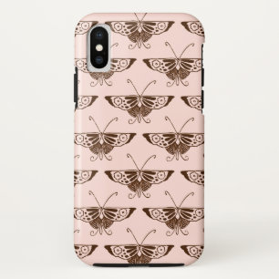 Capa Para iPhone Da Case-Mate Borboleta Deco Estilizada - chocolate e pêssego