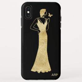 Capa Para iPhone Da Case-Mate Borboleta Dourado da mulher do brilho de Nouveau