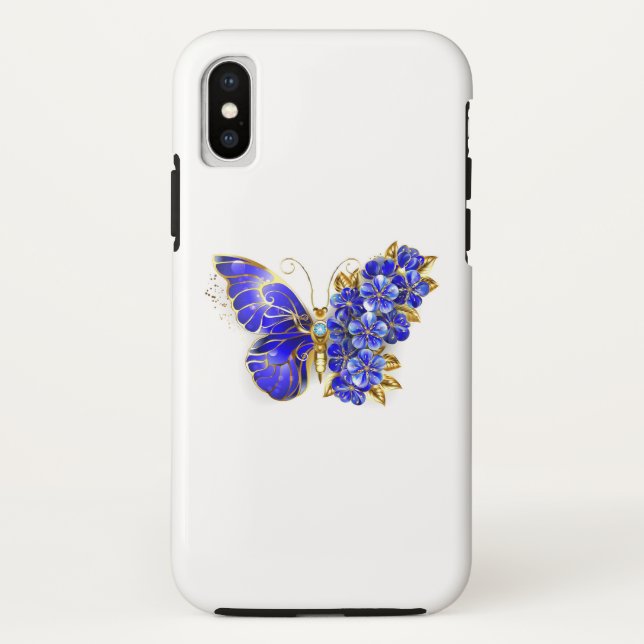 Capa Para iPhone, Case-Mate Borboleta Flor Sapphire (Verso)