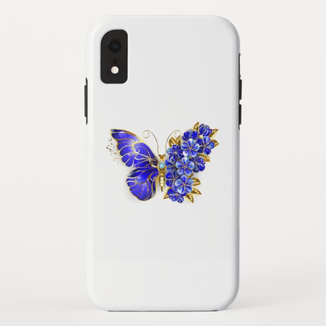 Capa Para iPhone, Case-Mate Borboleta Flor Sapphire (Verso)