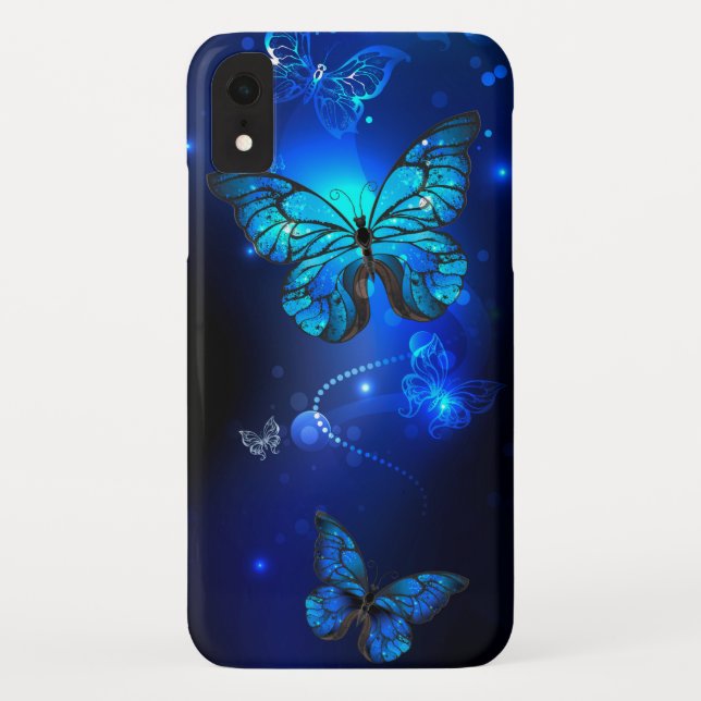 Capa Para iPhone, Case-Mate Borboleta Morpho no Fundo Escuro (Verso)