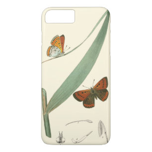Capa iPhone 8 Plus/7 Plus Borboletas coloridas flutuando em torno de uma fol