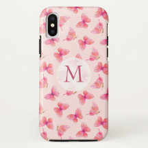 Borboletas de Aquarela Monograma Blush