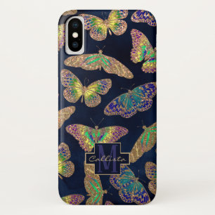 Capa Para iPhone Da Case-Mate Borboletas Douradas do marinho Glitter Aquarela Mo