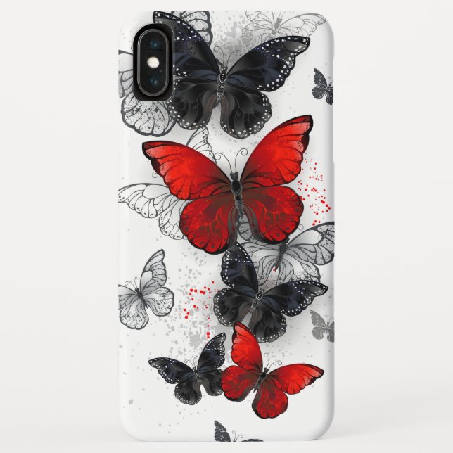 Capa Para iPhone, Case-Mate Borboletas Negras e Vermelhas (Verso)