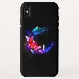 Capa Para iPhone Da Case-Mate Borboletas Neon Night brilhantes sobre fundo preto