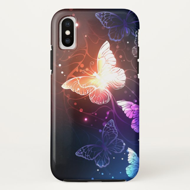 Capa Para iPhone, Case-Mate Borboletas noturnas brilhantes (Verso)