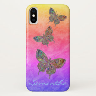 Capa Para iPhone Da Case-Mate Borboletas Pastel Rainbow *Personalize*