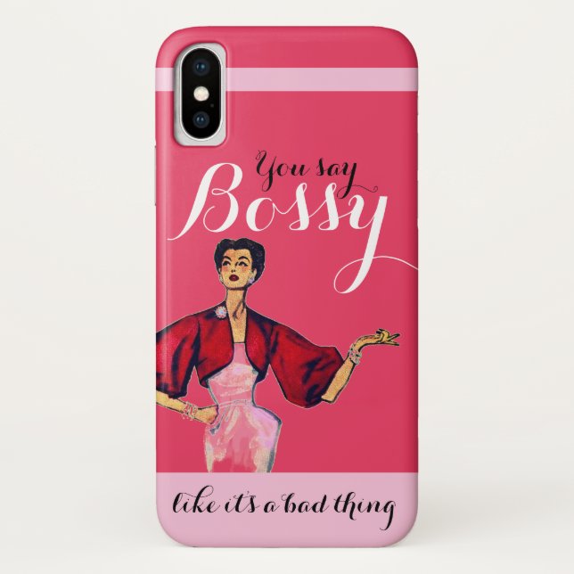 Capa Para iPhone, Case-Mate Bossy Gal Retro Rosa (Verso)