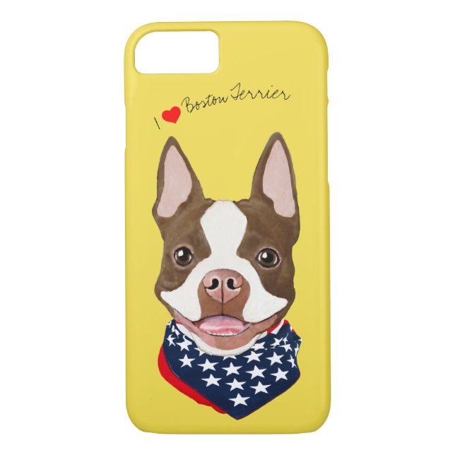 Capa Para iPhone, Case-Mate Boston Terrier (Brown) ilustrou o caso do (Verso)