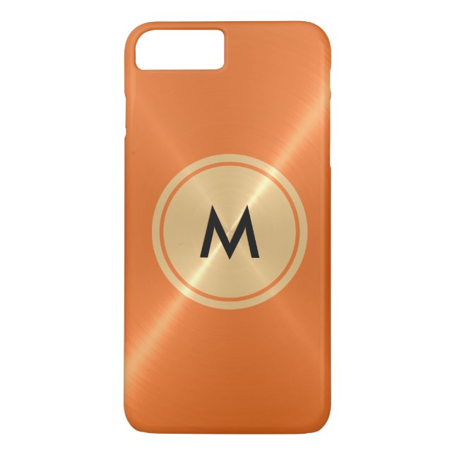 Capa Para iPhone, Case-Mate Botão Dourado e metal de aço inoxidável laranja (Verso)