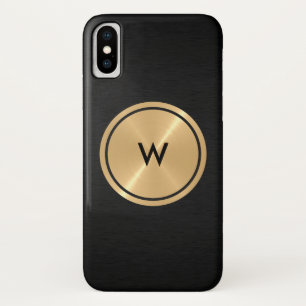 Capa Para iPhone Da Case-Mate Botão Dourado e metal de aço inoxidável preto