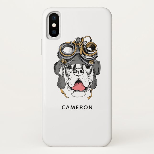 Capa Para iPhone, Case-Mate Boxer Steampunk| Adicione Seu Nome (Verso)