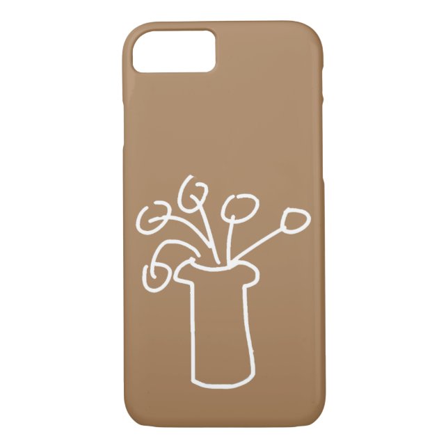 Capa Para iPhone, Case-Mate Branca de flor moderna simples (Verso)