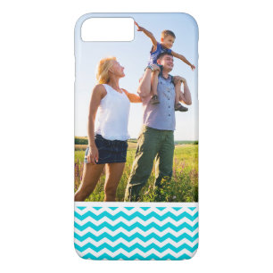 Capa iPhone 8 Plus/7 Plus Branco da foto e teste padrão de ziguezague feito