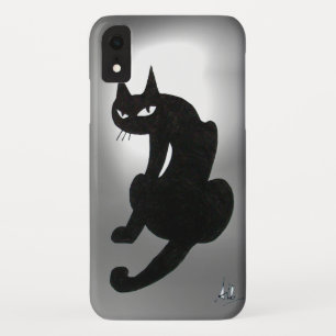 Capa Para iPhone XR branco-gato-do-mato-preto