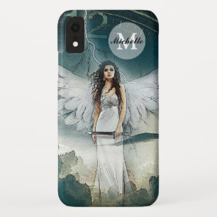 Capa Para iPhone Da Case-Mate Branco tormentoso dos azul-céu do anjo-da-guarda