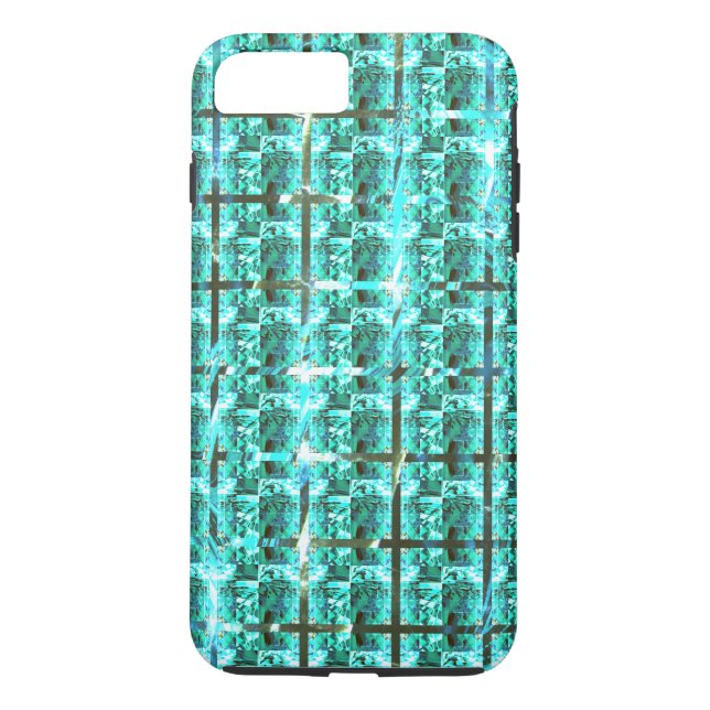 Capa Para iPhone, Case-Mate Brilhante azul claro, quadrados ou dentro de image (Verso)