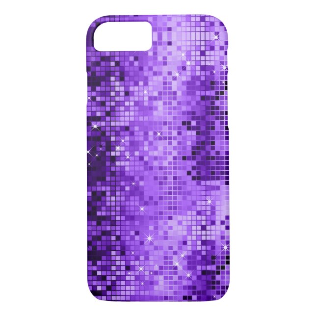 Capa Para iPhone, Case-Mate Brilhante e cintilação de Disco Roxo Elegante (Verso)