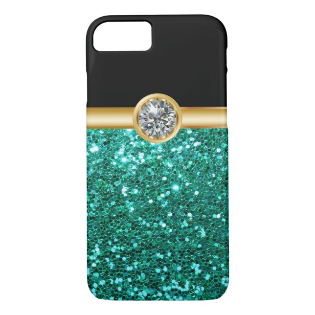 Capa Para iPhone, Case-Mate Brilho Bling de turquesa (Verso)