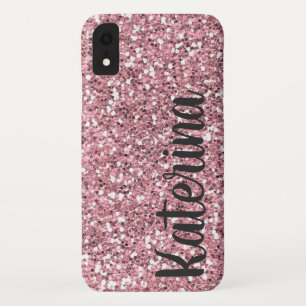 Capa Para iPhone Da Case-Mate Brilho cor-de-rosa personalizado com seu nome