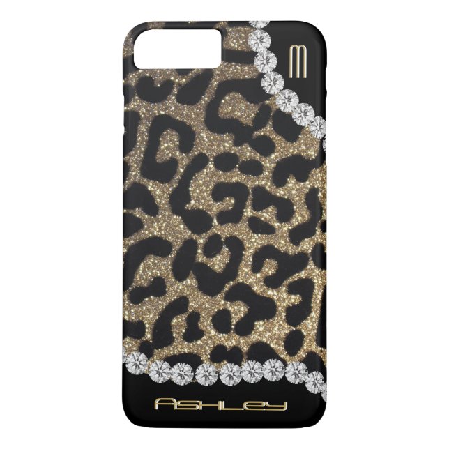 Capa Para iPhone, Case-Mate Brilho do monograma do leopardo (Verso)