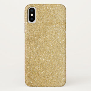Capa Para iPhone X Brilho Dourado do falso elegante