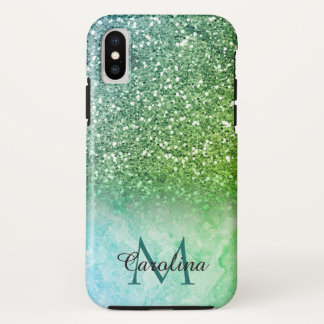 Capa Para iPhone Da Case-Mate Brilho verde, mármore, personalizado