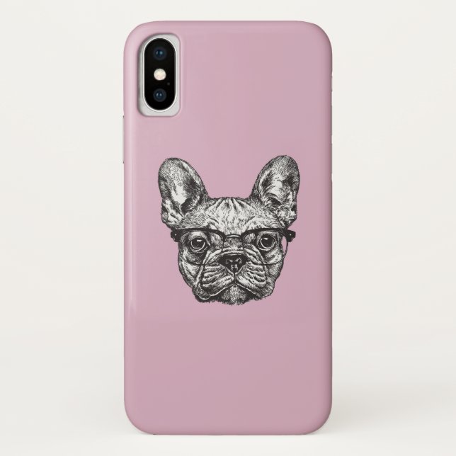 Capa Para iPhone, Case-Mate Buldogue do hipster (Verso)