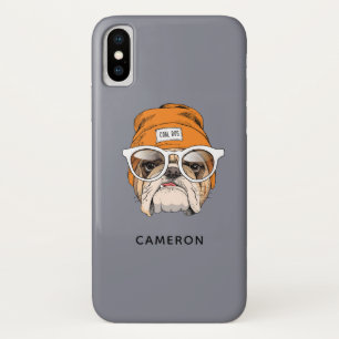 Capa Para iPhone Da Case-Mate Buldogue do Hipster legal   Adicione seu nome