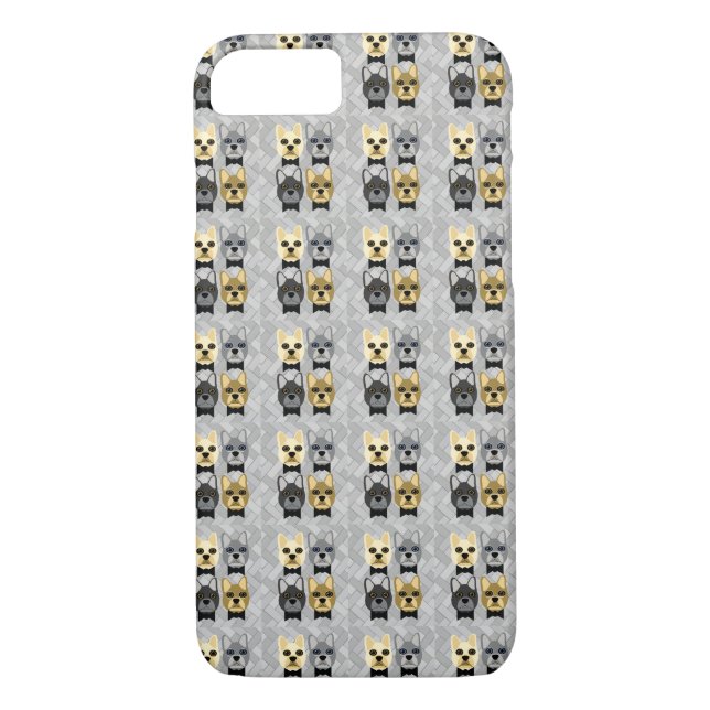 Capa Para iPhone, Case-Mate Bulls Franceses Cinzas de Herringbone (Verso)